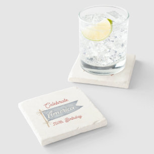 Posavasos De Piedra Rojo Blanco Azul Celebra América 