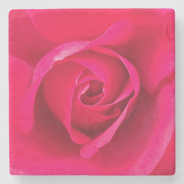 Posavasos De Piedra Rojo Romántico Rosa Rosa v2 (Anverso)
