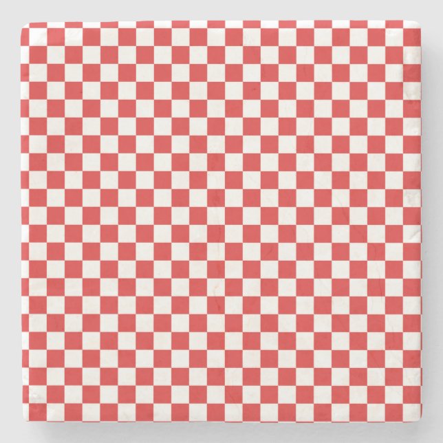 Posavasos De Piedra Rojo y blanco (Anverso)