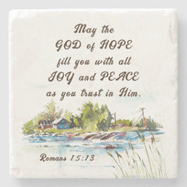Posavasos De Piedra Romanos 15:13 Dios de Esperanza Biblia Cristiana V