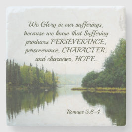 Posavasos De Piedra Romanos 5:3-4 Gloria en nuestros padecimientos en 