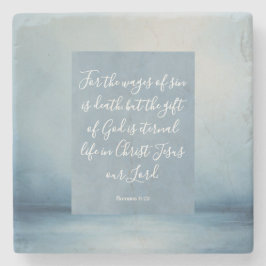 Posavasos De Piedra Romanos 6:23 Personalizable Biblia Verse