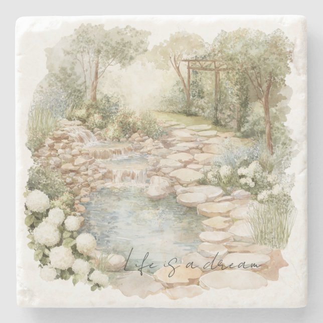 Posavasos De Piedra Romantic Meadow Rock Path (Anverso)