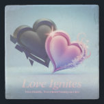 Posavasos De Piedra Romántico Corredor De Dos Corazones<br><div class="desc">Celebra el amor con este posavasos romántico que presenta dos corazones. Perfecto para parejas o para uso diario,  añade un toque sincero a cualquier mesa.</div>