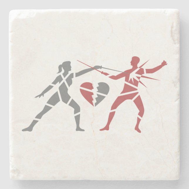 Posavasos De Piedra Rompecorazones que cerca duelo (Anverso)