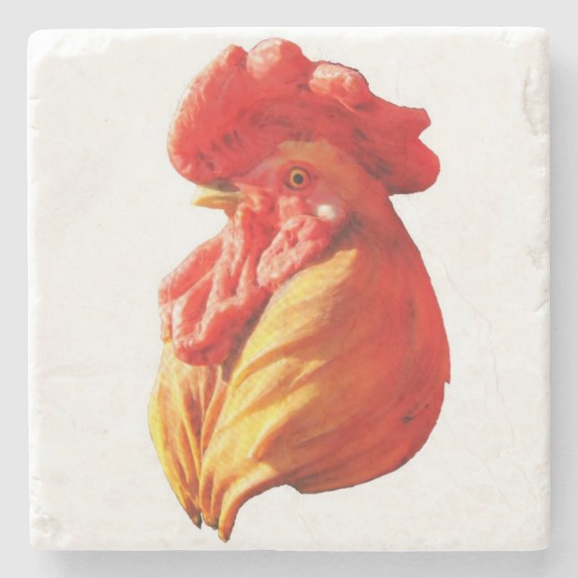 Posavasos De Piedra Rooster Head (Anverso)