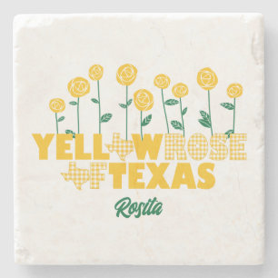 Posavasos De Piedra Rosa amarilla de Texas - Jardín Rosa