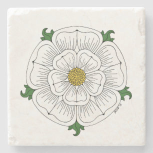 Posavasos De Piedra Rosa Blanca de York
