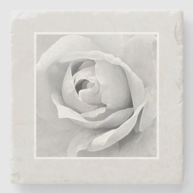 Posavasos De Piedra Rosa Bud White (Anverso)