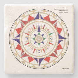 Posavasos De Piedra Rosa de viento de Aguiar