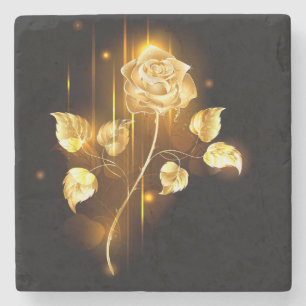 Posavasos De Piedra Rosa dorada ( rosa de oro )