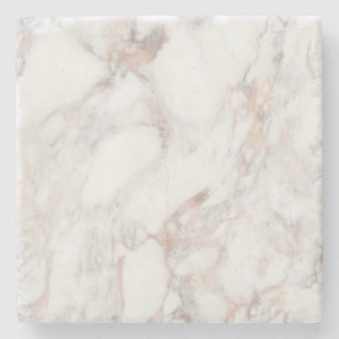 Posavasos De Piedra Rosa elegante plantilla de moda de mármol blanco