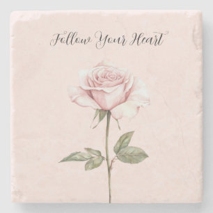 Posavasos De Piedra Rosa floral rosa bonita  