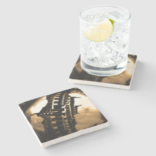 Posavasos De Piedra Rosa Gold Steampunk