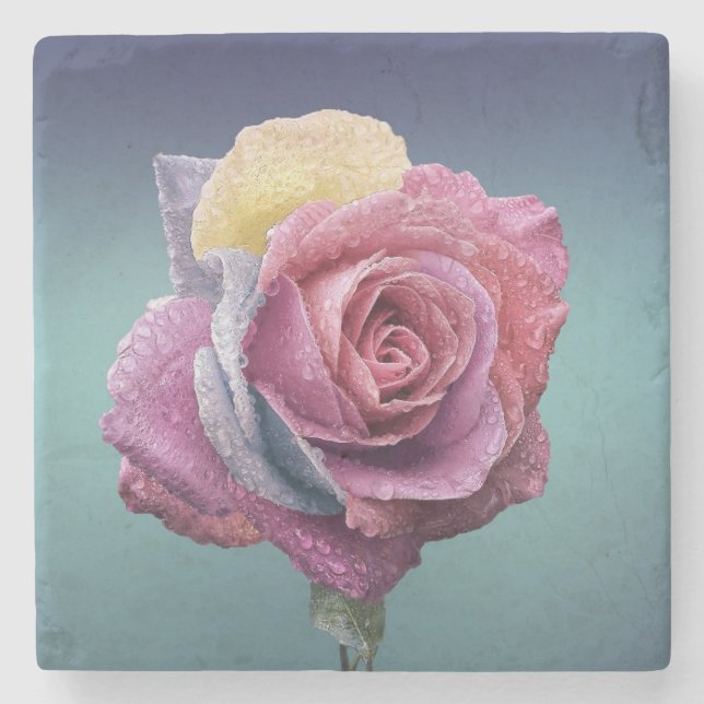 Posavasos De Piedra Rosa multicolor (Anverso)