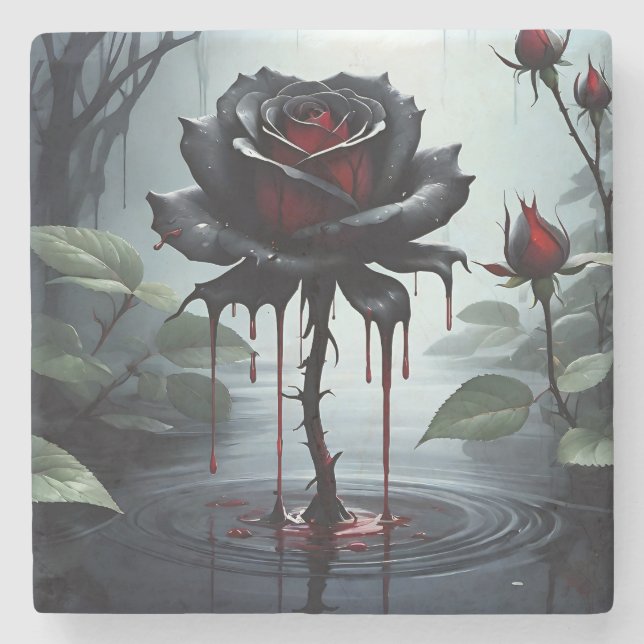 Posavasos De Piedra Rosa negro de Eerie (Anverso)