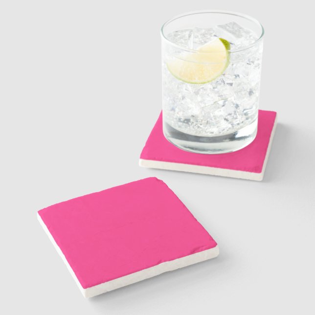 Posavasos de Piedra Rosa Neon - Personalizable y D (Lateral)