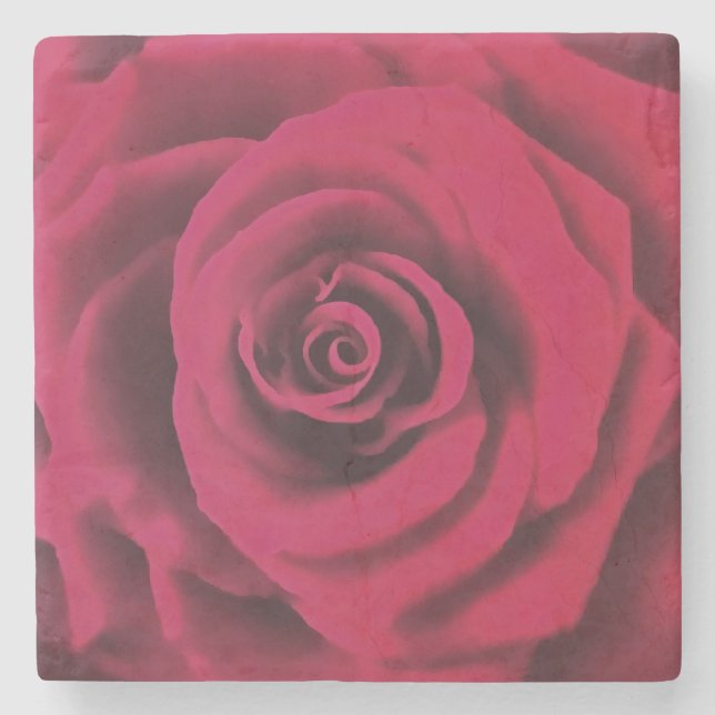 Posavasos De Piedra Rosa Roja grande (Anverso)