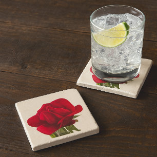 Posavasos De Piedra Rosa roja - Rosa roja