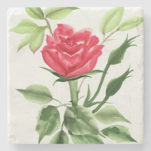 Posavasos De Piedra Rosa rojo