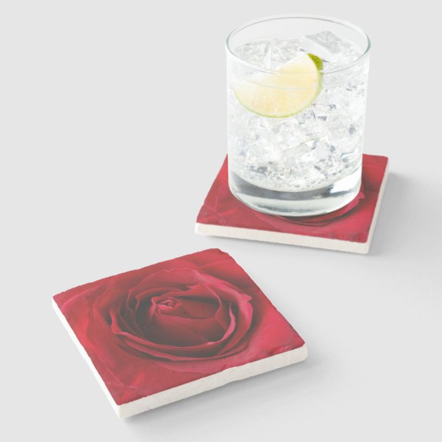 Posavasos De Piedra rosa rojo profundo (Lateral)