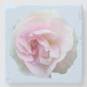 Posavasos De Piedra Rosa rosa claro sobre azul claro