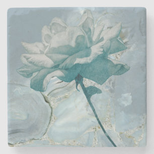 Posavasos De Piedra Rosa Turquesa Abstract Coaster