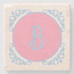Posavasos De Piedra Rosa y azul personalizados