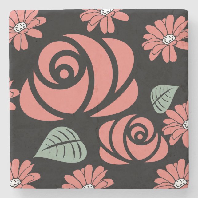 Posavasos De Piedra Rosacoaster Florah Coaster (Anverso)