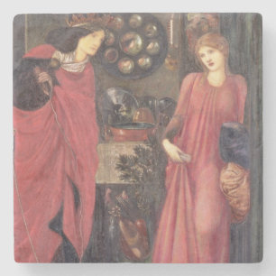 Posavasos De Piedra Rosamund justo y reina Eleanor (técnicas mixtas e