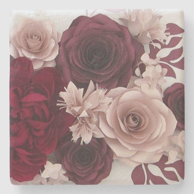 Posavasos De Piedra Rosas (Anverso)