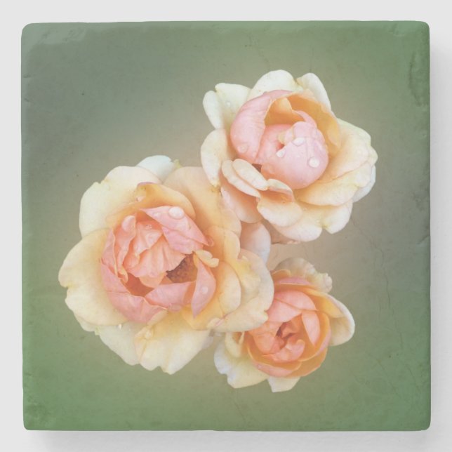 Posavasos De Piedra rosas amarillas (Anverso)