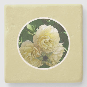 POSAVASOS DE PIEDRA ROSAS AMARILLAS PÁLIDAS/FOTOG. EFECTOS DIGITALES