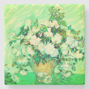 Posavasos De Piedra Rosas Blancas de Van Gogh