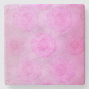 Posavasos De Piedra Rosas de acuarela PINK