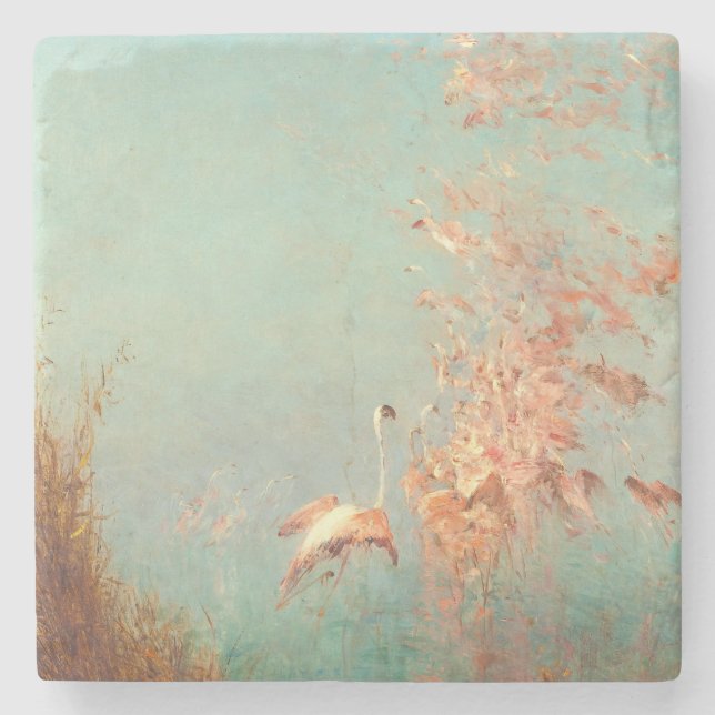 Posavasos De Piedra Rosas de Envol De Flamants, Étang De Vaccarès (Anverso)