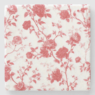 Posavasos De Piedra Rosas Rojas Floral
