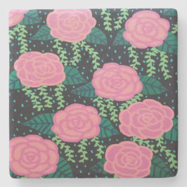 Posavasos De Piedra Rosas rosados de col