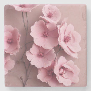 Posavasos De Piedra Rosas Rubor rosados Patrón estético floral