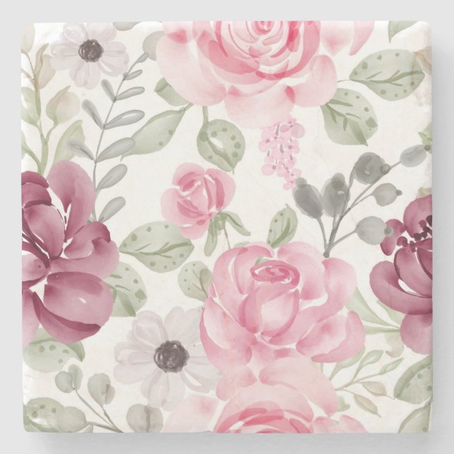 Posavasos De Piedra Rosas Stone Coaster (Anverso)