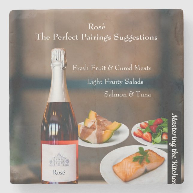 Posavasos De Piedra Rose Wine Pairing Guide/Mastering the Kitchen (Anverso)