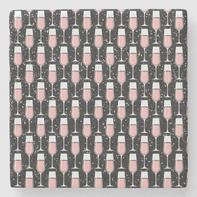 Posavasos De Piedra Rose Wine Pattern (Anverso)