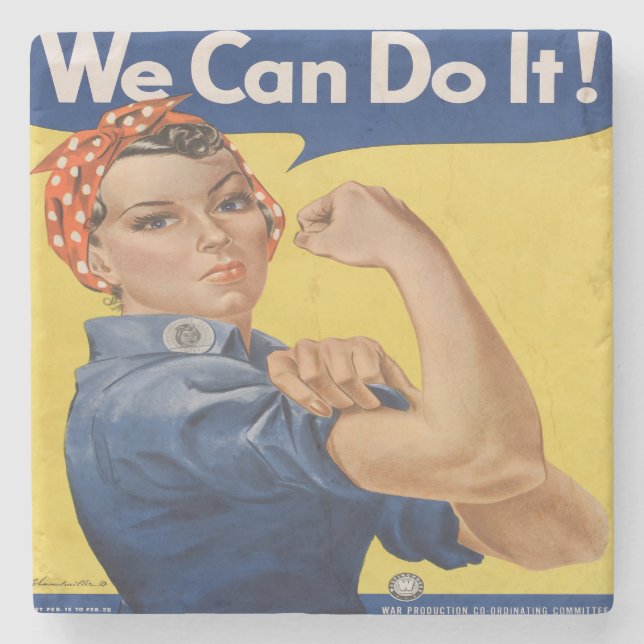 Posavasos De Piedra Rosie the Riveter (Anverso)