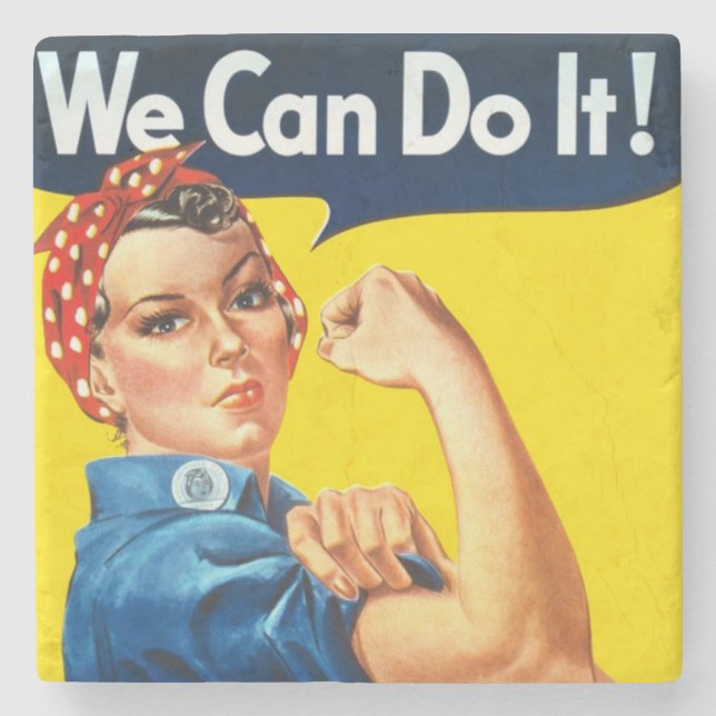 Posavasos De Piedra Rosie the Riveter (Poster icónico) (¡Podemos hacer (Anverso)