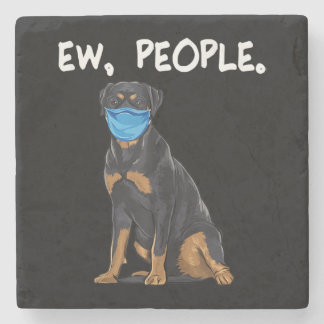 Posavasos De Piedra rottweiler ew people perro con mascara de cara