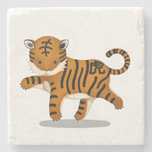 Posavasos De Piedra Rótulo de astrología del tigre zodiaco chino