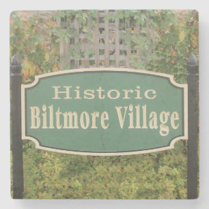 Posavasos De Piedra Rótulo del pueblo de Biltmore, Asheville, NC.