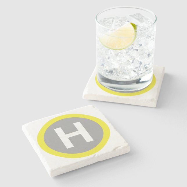 Posavasos De Piedra Rótulo Helipad (Lateral)