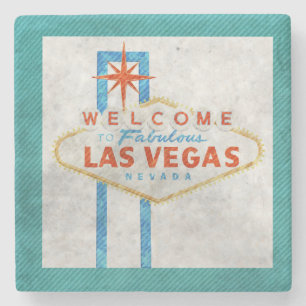 Posavasos De Piedra Rótulo Retro Grunge Vegas