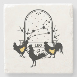 Posavasos De Piedra Rótulo zodiaco y Mascotas coincidentes. Leo - Poll